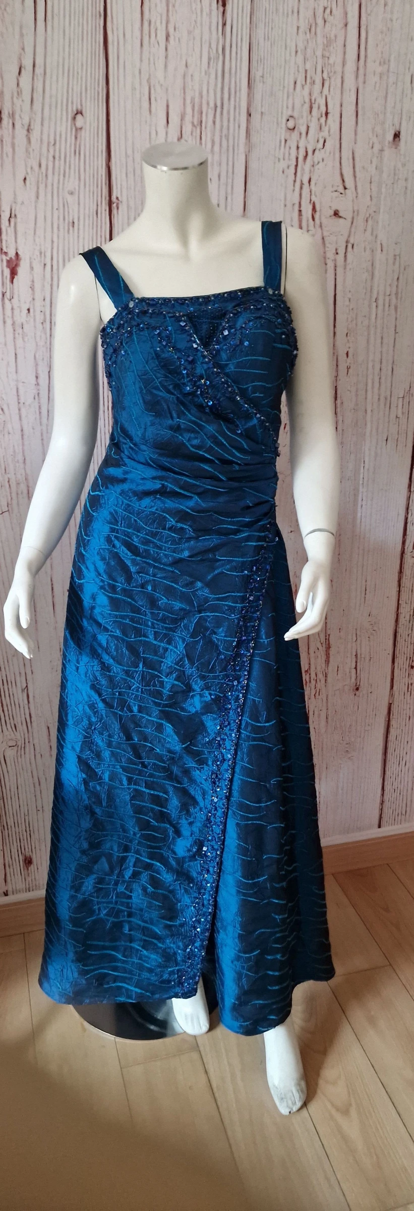 Vestido de Festa Solto Koton Azul Elétrico com Lenço - Tamanho P – photo 9
